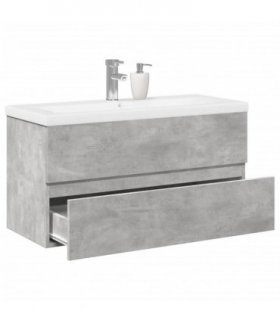 vidaXL 2 Piece Bathroom Furniture Set Concrete Grey Engineered Wood