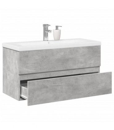 vidaXL 2 Piece Bathroom Furniture Set Concrete Grey Engineered Wood