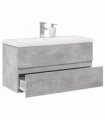vidaXL 2 Piece Bathroom Furniture Set Concrete Grey Engineered Wood