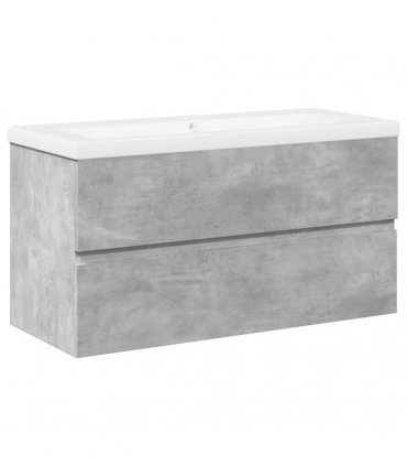 vidaXL 2 Piece Bathroom Furniture Set Concrete Grey Engineered Wood