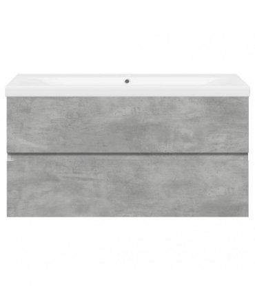 vidaXL 2 Piece Bathroom Furniture Set Concrete Grey Engineered Wood