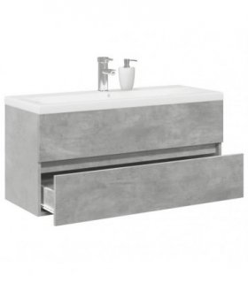 vidaXL 2 Piece Bathroom Furniture Set Concrete Grey Engineered Wood
