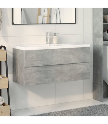 vidaXL 2 Piece Bathroom Furniture Set Concrete Grey Engineered Wood