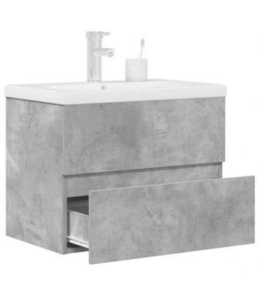 vidaXL 2 Piece Bathroom Furniture Set Concrete Grey Engineered Wood