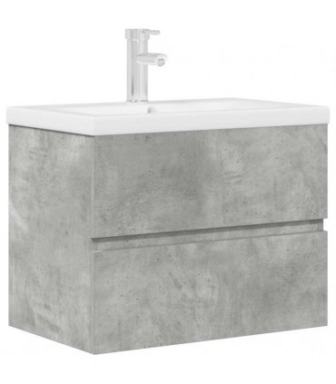 vidaXL 2 Piece Bathroom Furniture Set Concrete Grey Engineered Wood