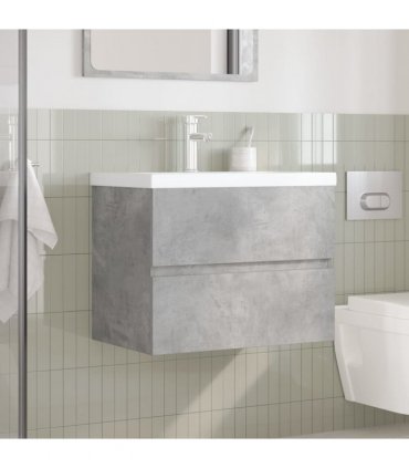 vidaXL 2 Piece Bathroom Furniture Set Concrete Grey Engineered Wood