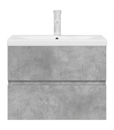 vidaXL 2 Piece Bathroom Furniture Set Concrete Grey Engineered Wood