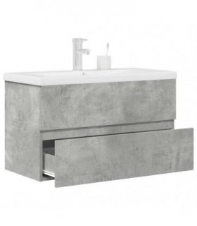 vidaXL 2 Piece Bathroom Furniture Set Concrete Grey Engineered Wood