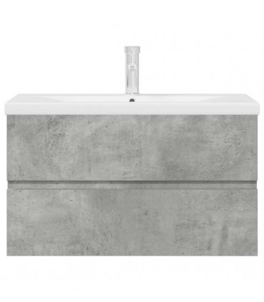vidaXL 2 Piece Bathroom Furniture Set Concrete Grey Engineered Wood