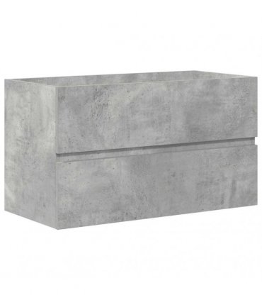 vidaXL 2 Piece Bathroom Furniture Set Concrete Grey Engineered Wood