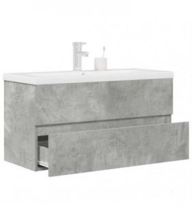 vidaXL 2 Piece Bathroom Furniture Set Concrete Grey Engineered Wood