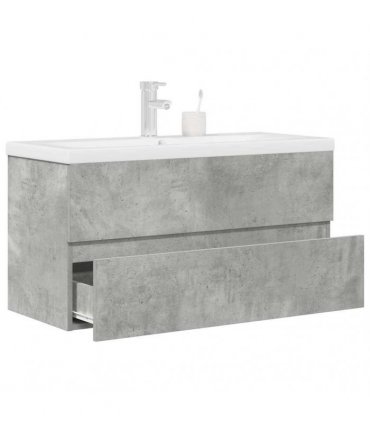 vidaXL 2 Piece Bathroom Furniture Set Concrete Grey Engineered Wood