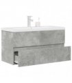 vidaXL 2 Piece Bathroom Furniture Set Concrete Grey Engineered Wood