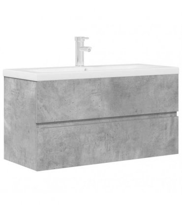 vidaXL 2 Piece Bathroom Furniture Set Concrete Grey Engineered Wood