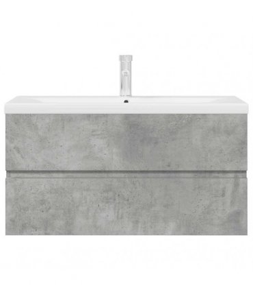 vidaXL 2 Piece Bathroom Furniture Set Concrete Grey Engineered Wood