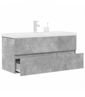 vidaXL 2 Piece Bathroom Furniture Set Concrete Grey Engineered Wood