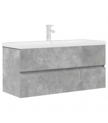 vidaXL 2 Piece Bathroom Furniture Set Concrete Grey Engineered Wood