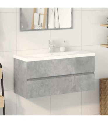 vidaXL 2 Piece Bathroom Furniture Set Concrete Grey Engineered Wood