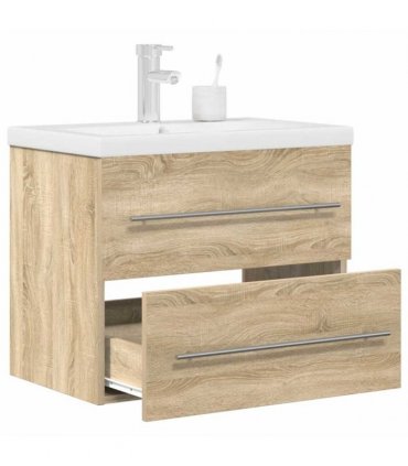 vidaXL 2 Piece Bathroom Furniture Set Sonoma Oak Engineered Wood