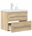 vidaXL 2 Piece Bathroom Furniture Set Sonoma Oak Engineered Wood