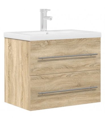 vidaXL 2 Piece Bathroom Furniture Set Sonoma Oak Engineered Wood