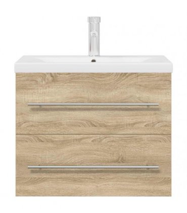 vidaXL 2 Piece Bathroom Furniture Set Sonoma Oak Engineered Wood