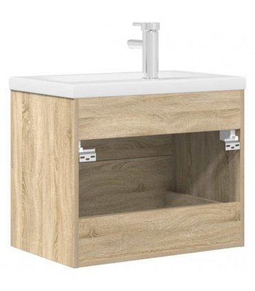 vidaXL 2 Piece Bathroom Furniture Set Sonoma Oak Engineered Wood