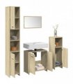 vidaXL 4 Piece Bathroom Furniture Set Sonoma Oak Engineered Wood