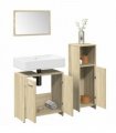 vidaXL 3 Piece Bathroom Furniture Set Sonoma Oak Engineered Wood