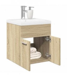vidaXL 2 Piece Bathroom Furniture Set Sonoma Oak Engineered Wood