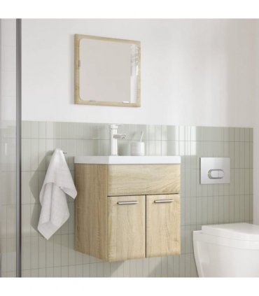 vidaXL 3 Piece Bathroom Furniture Set Sonoma Oak Engineered Wood