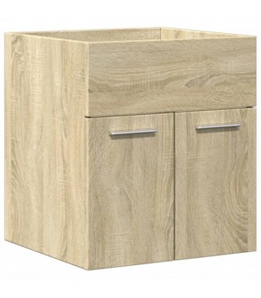 vidaXL 3 Piece Bathroom Furniture Set Sonoma Oak Engineered Wood