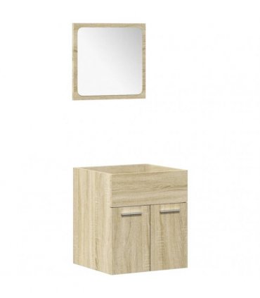vidaXL 5 Piece Bathroom Furniture Set Sonoma Oak Engineered Wood