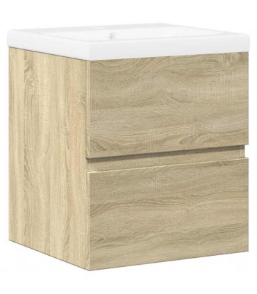 vidaXL 2 Piece Bathroom Furniture Set Sonoma Oak Engineered Wood