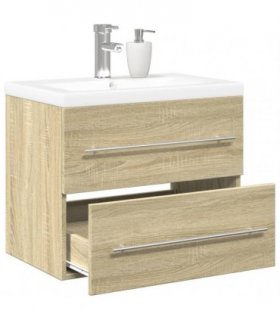 vidaXL 2 Piece Bathroom Furniture Set Sonoma Oak Engineered Wood