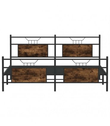 vidaXL Metal Bed Frame without Mattress Smoked Oak 183x213 cm