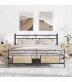 vidaXL Metal Bed Frame without Mattress Sonoma Oak 183x213 cm