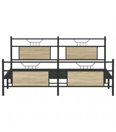 vidaXL Metal Bed Frame without Mattress Sonoma Oak 183x213 cm