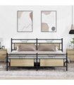 vidaXL Metal Bed Frame without Mattress Sonoma Oak 193x203 cm