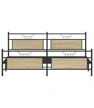 vidaXL Metal Bed Frame without Mattress Sonoma Oak 193x203 cm