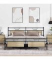 vidaXL Metal Bed Frame without Mattress Sonoma Oak 200x200 cm