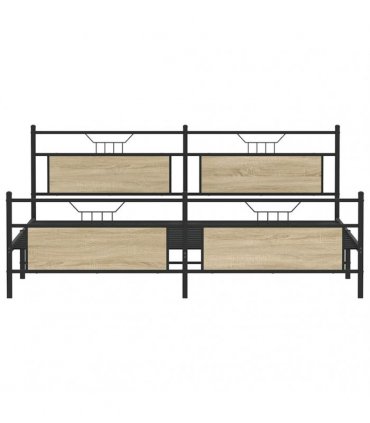 vidaXL Metal Bed Frame without Mattress Sonoma Oak 200x200 cm