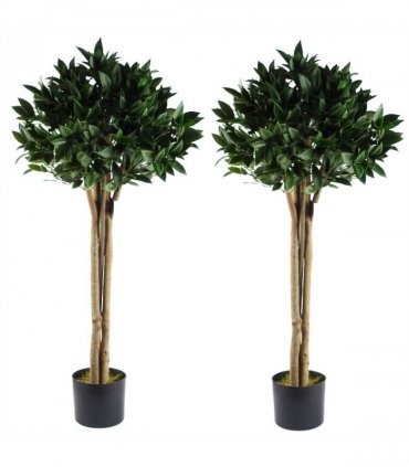120cm Pair of Bay Tree Laurel UV Resistant Outdoor Topiary
