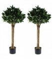 120cm Pair of Bay Tree Laurel UV Resistant Outdoor Topiary