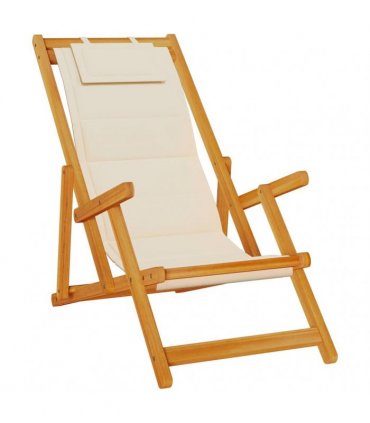 vidaXL Beach Chair 2 pcs Brown Solid Acacia Wood