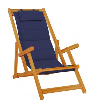 vidaXL Beach Chair 2 pcs Brown Solid Acacia Wood