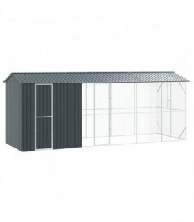vidaXL Bird Cage Anthracite 645 x 208 x 247 cm