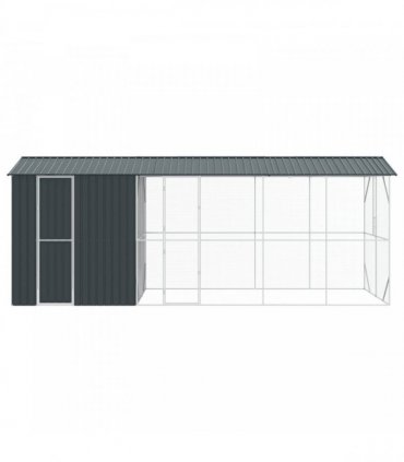 vidaXL Bird Cage Anthracite 645 x 208 x 247 cm