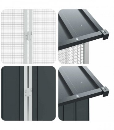vidaXL Bird Cage Anthracite 860 x 208 x 247 cm