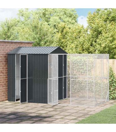 vidaXL Bird Cage Anthracite 418 x 210 x 247 cm Galvanised Steel